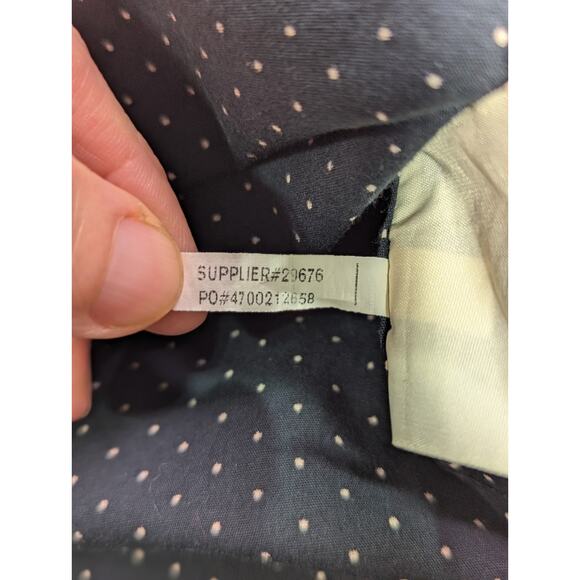 Denim & Supply Ralph Lauren Large Navy Polka Dot Long Sleeve Button Down Cotton - Picture 9 of 14
